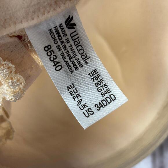 Wacoal Beige Lace Underwire Bra Size 34DDD - Picture 7 of 7